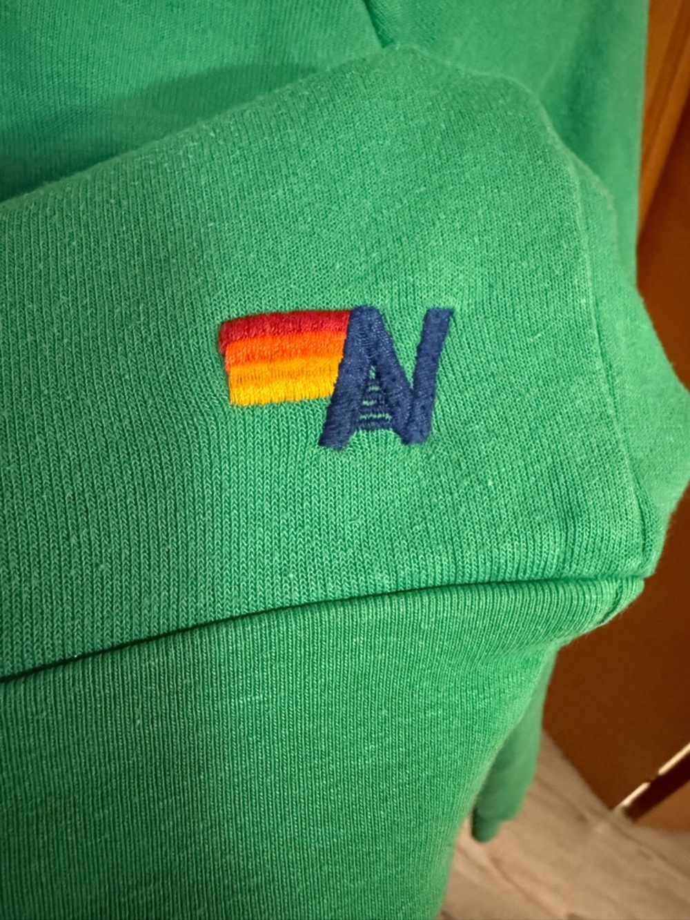 Aviator Nation Smiley Face Sweatshirt Green Pullover Size Small - Picture 3 of 4